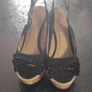 Charming Charlie Black Espadrille Slip-Ons